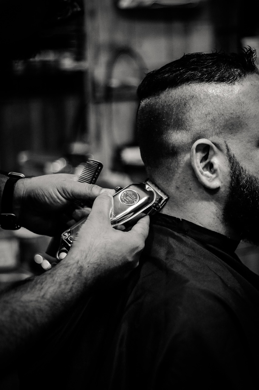 Close-up of a precision fade haircut
